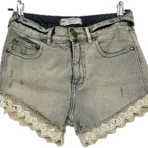 Free People Lace Trim Shorts